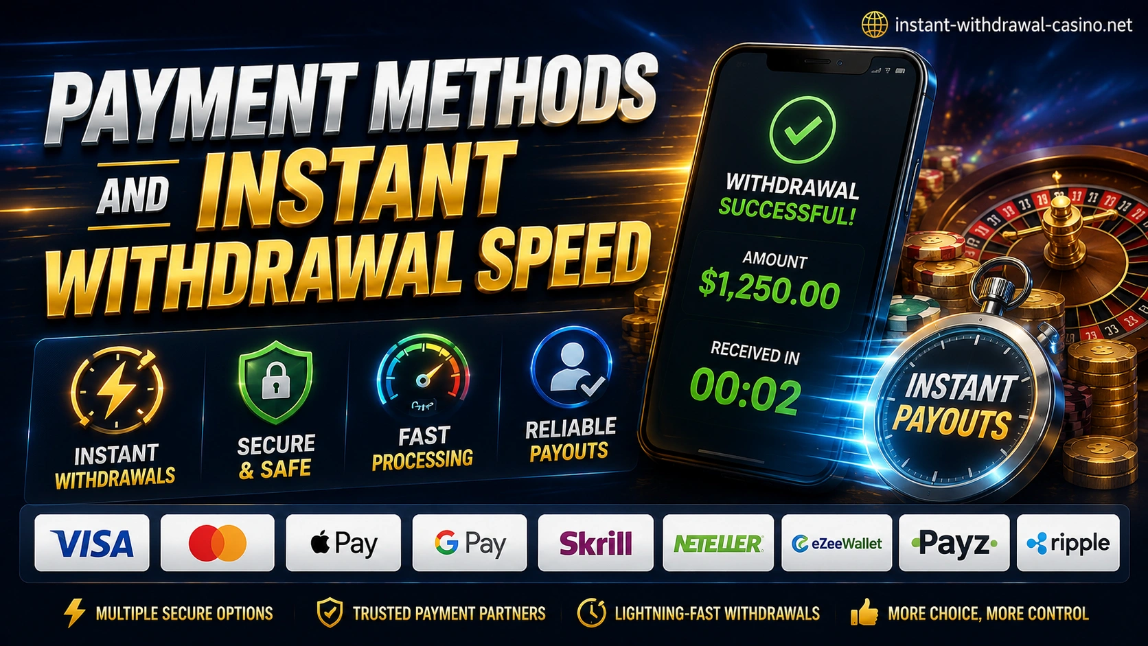 Payment Methods and Instant Withdrawal Speed