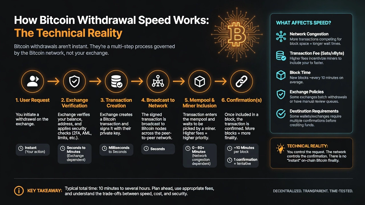 How Bitcoin Withdrawal Speed Works: The Technical Reality