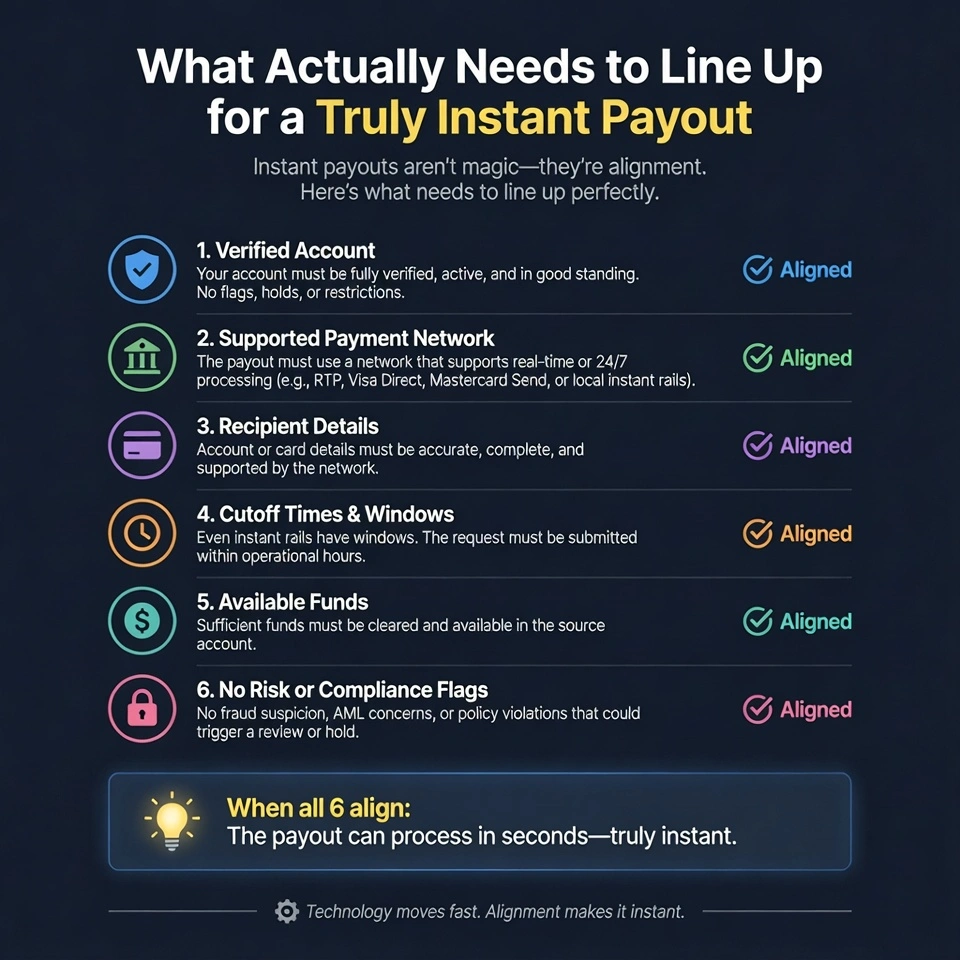 What Actually Needs to Line Up for a Truly Instant Payout