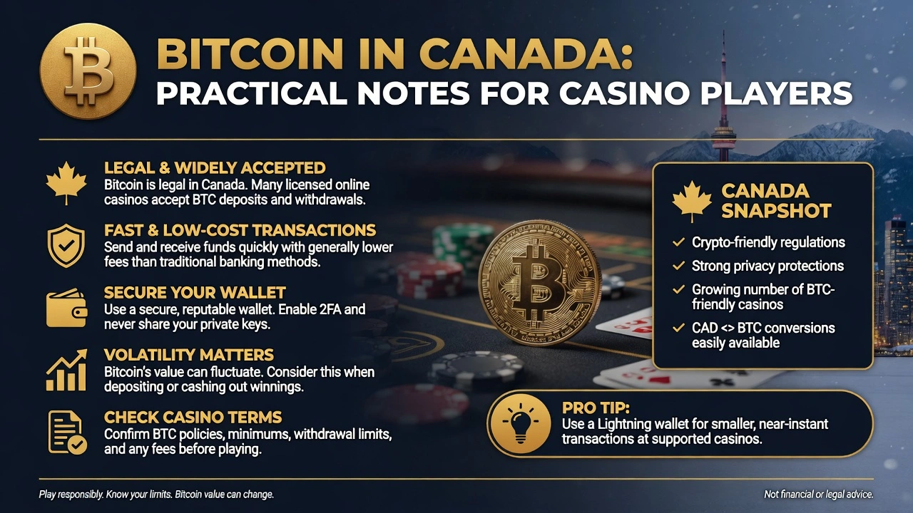Bitcoin in Canada: Practical Notes for Casino Players